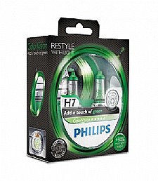 נורת H7 12V 55W COLORVISION GREEN PHILIPS נורת H7 12V 55W COLORVISION GREEN PHILIPS