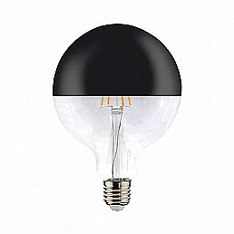 פחם גלוב עם כיפה שחורה לעמעום LED 8W E27 פחם גלוב עם כיפה שחורה לעמעום LED 8W E27