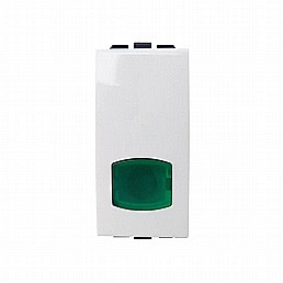 דמי מואר 1 מודול לבן לד ירוק - ניסקו סוויץ' דמי מואר 1 מודול לבן לד ירוק - ניסקו סוויץ'