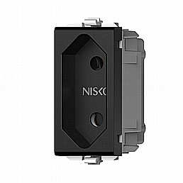 שקע דו פיני 1 מודול שחור ניסקו סוויץ' שקע דו פיני 1 מודול שחור ניסקו סוויץ'