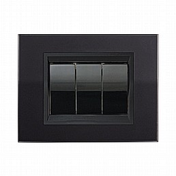 מסגרת FEEL זכוכית שחורה מט 3 מודול ניסקו סוויץ' מסגרת FEEL זכוכית שחורה מט 3 מודול ניסקו סוויץ'