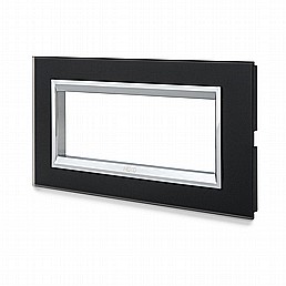 מסגרת FEEL זכוכית שחורה מט 6 מודול ניסקו סוויץ' מסגרת FEEL זכוכית שחורה מט 6 מודול ניסקו סוויץ'