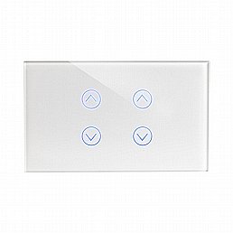 מתג טאץ' חכם לתריס כפול זכוכית לבנה 3 מודול WIFI מתג טאץ' חכם לתריס כפול זכוכית לבנה 3 מודול WIFI