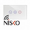 מתג טאץ' חכם לתריס זכוכית לבנה 3 מודול WIFI