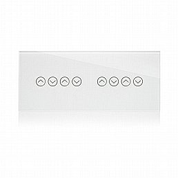 מתג טאץ' חכם ל-4 תריסים זכוכית לבנה 6 מודול WIFI מתג טאץ' חכם ל-4 תריסים זכוכית לבנה 6 מודול WIFI