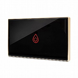 מתג דוד חכם זכוכית שחורה עם מסגרת זהב 3 מודול מתג דוד חכם זכוכית שחורה עם מסגרת זהב 3 מודול