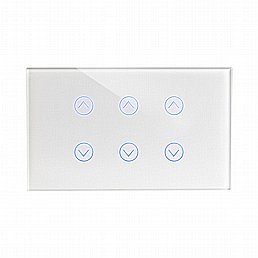 מתג טאץ' חכם ל-3 תריסים זכוכית לבנה 3 מודול ZIGBEE מתג טאץ' חכם ל-3 תריסים זכוכית לבנה 3 מודול ZIGBEE