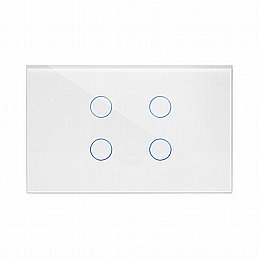 מתג טאץ' חכם לתאורה 4 לחצנים זכוכית לבנה 3 מודול ZIGBEE מתג טאץ' חכם לתאורה 4 לחצנים זכוכית לבנה 3 מודול ZIGBEE