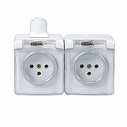 קופסת 2 שקעים מוגנת על הטיח SUPER NW-2 קופסת 2 שקעים מוגנת על הטיח SUPER NW-2