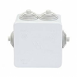 קופסת הסתעפות עם פטמות T-8P 80X80X50 IP-44 קופסת הסתעפות עם פטמות T-8P 80X80X50 IP-44