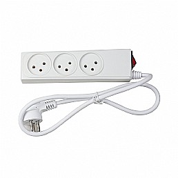 רב שקע 3 שקעים ומפסק כולל כ - 1 מטר כבל רב שקע 3 שקעים ומפסק כולל כ - 1 מטר כבל