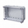 קופסת CI4 עם בסיס אפור, מכסה שקוף 350X250X150