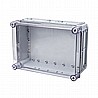 קופסת CI4 עם בסיס אפור, מכסה שקוף 350X250X150