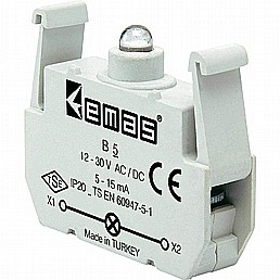 בלוק תאורה לד אדום לפנל 12-30V סדרה B - B6 בלוק תאורה לד אדום לפנל 12-30V סדרה B - B6