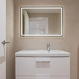 מראת לד מלבנית בגודל 80X60 ס"מ מראת לד מלבנית בגודל 80X60 ס"מ