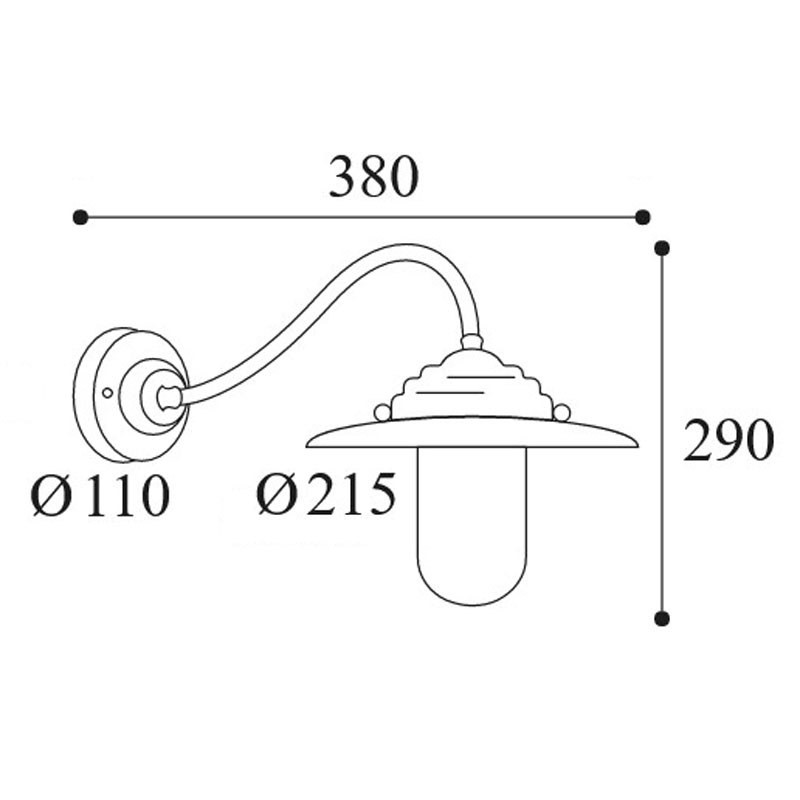 Brooklyn Contemporary Black Swan Neck Wall Light – Outdoor Lantern IP44