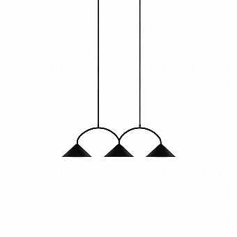 Curve pendant lamp 3 By Globen Lighting